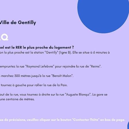 Appartement Cosy Au Calme, Proche De Paris Et Du Rer B Gentilly Buitenkant foto